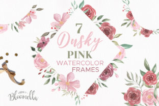 7 Watercolour Dusky Frame Clipart for Editorial and Web Design