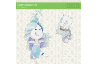 Aquarius Zodiac Sign Watercolor Illustrations