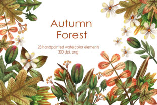 Autumn Forest - Watercolor Clip Art Set