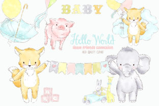 Balloon Baby Animals Watercolor Clipart Review for Embroidery Projects