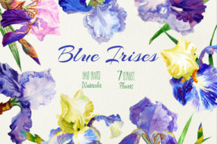 Blue Irises Watercolor Clip Art: A Versatile Illustration for Creative Marketing