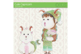 Capricorn Zodiac Sign Watercolor Illustrations