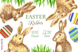 Easter Rabbits Watercolor Clipart: A Versatile Illustration for Creative Branding
