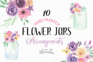 Jars and Flowers Watercolor Set Painted: A Polished Illustration for Content Creators