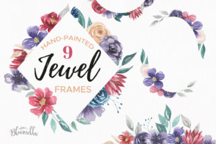 Jewel Watercolor Frames Painted Flowers: A Designer’s Perspective