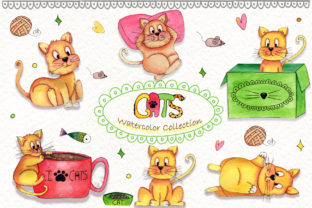 Lazy Cats Watercolor Illustrations for Authentic Small Business Branding