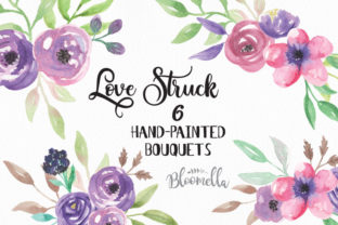 Love Strick Purple Flowers Watercolor: A Versatile Illustration for Branding and Packaging