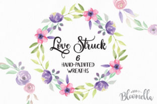 Love Struck Wreaths Flowers Watercolor Illustrations