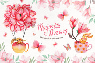 Magnolia Dream-Watercolor Illustrations: A Visual Asset for Content Creators