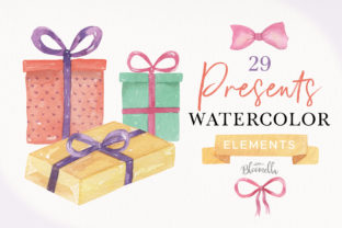 Presents Gifts in Watercolor Clipart