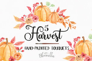 Pumpkins Bouquet Arrangement Watercolor for Illustrations