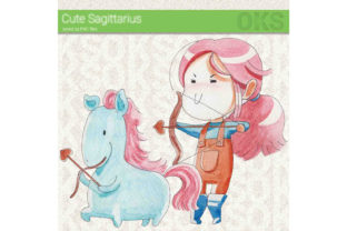 Sagittarius Zodiac Sign Watercolor Illustrations