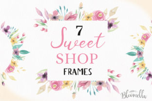 Sweet Shop Frames Floral Watercolor Set: A Versatile Illustration for Crafters