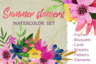 Watercolor Clipart Flowers for Embroidery Projects