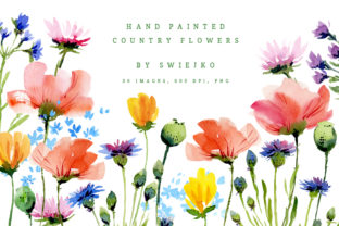 Watercolor Country Flowers I: A Versatile Illustration for Creative Branding