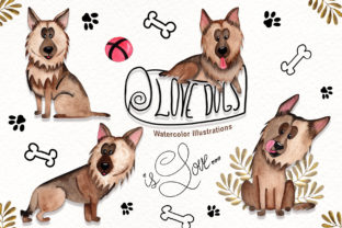 Watercolor Dog Illustrations for Local Business Branding
