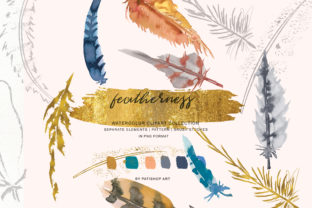 Watercolor Feather Clipart Collection Review for Real Embroidery Projects