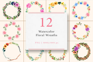 Watercolor Floral Wreaths Vol.1: A Versatile Graphic Design Asset for Local Businesses