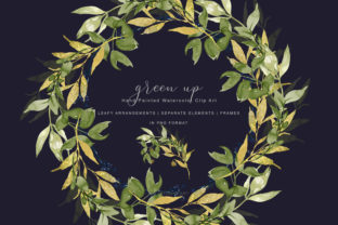 Watercolor Leafy Arrangements Frames for Illustrations