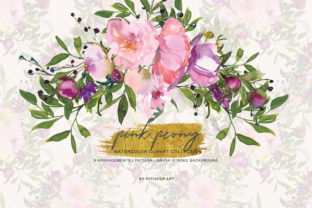 Watercolor Pink Peony Clipart: A Versatile Illustration for Digital Sellers