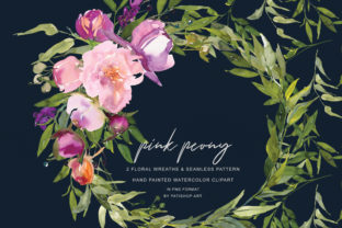 Watercolor Pink Peony Wreaths: A Versatile Illustration for Creative Marketing