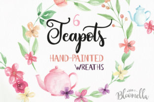 Watercolor Teapot Wreath Set Floral: A Delightful Illustration for Crafters