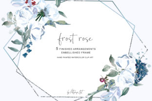 Watercolor White Rose Arrangements Clipa and Illustrations