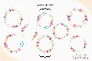 Watercolor Wreath Set 7 Flower Sweet: A Versatile Illustration for Branding