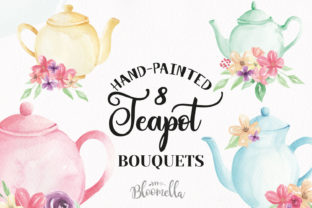 Watercolour Teapot Bouquets: A Floral Illustration for Small Business Branding